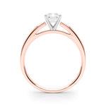 LUMEO Radiant Solitaire Diamond Engagement Ring Side View in 18k Solid Rose Gold 