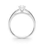 LUMEO Radiant Solitaire Diamond Engagement Ring Side View in Platinum 