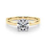LUMEO Round Solitaire Diamond Engagement Ring Set in 18k Solid Yellow Gold 