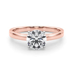 LUMEO Round Solitaire Diamond Engagement Ring Set in 18k Solid Rose Gold 