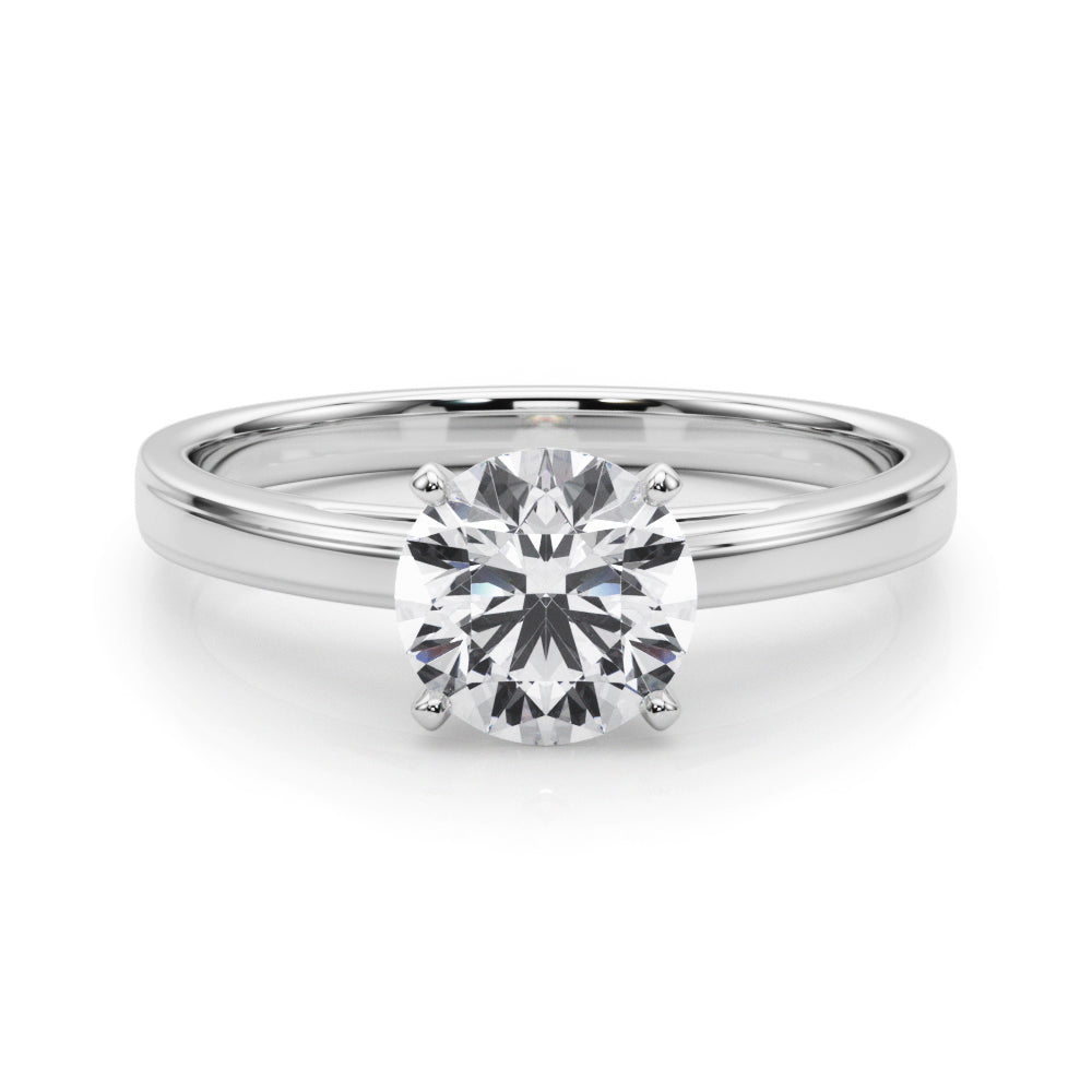 LUMEO Round Solitaire Diamond Engagement Ring Set in Platinum 