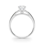 LUMEO Round Solitaire Diamond Engagement Ring Side View in Platinum 