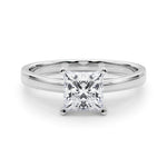 LUMEO Princess Solitaire Diamond Engagement Ring Set in Platinum 