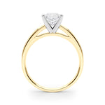 LUMEO Princess Solitaire Diamond Engagement Ring Side View in 18k Solid Yellow Gold 