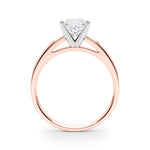 LUMEO Princess Solitaire Diamond Engagement Ring Side View in 18k Solid Rose Gold 