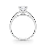 LUMEO Princess Solitaire Diamond Engagement Ring Side View in Platinum 