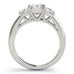 LUMEO Princess Three Stone Diamond Engagement Ring Side View in Platinum 