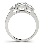 LUMEO Round Three Stone Diamond Engagement Ring Side View in Platinum 