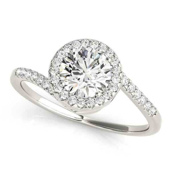 LUMEO Round Halo Diamond Engagement Ring Front View in Platinum 