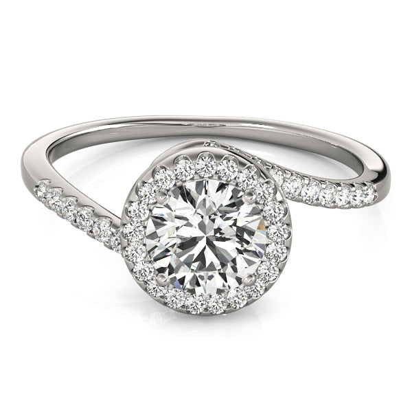 LUMEO Round Halo Diamond Engagement Ring Set in Platinum 
