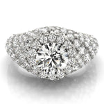 LUMEO Round Halo Diamond Engagement Ring Set in Platinum 