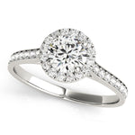 LUMEO Round Halo Diamond Engagement Ring Front View in Platinum 