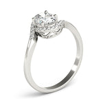 LUMEO Oval Halo Diamond Engagement Ring Angle View in Platinum 