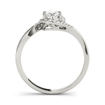 LUMEO Oval Halo Diamond Engagement Ring Side View in Platinum 