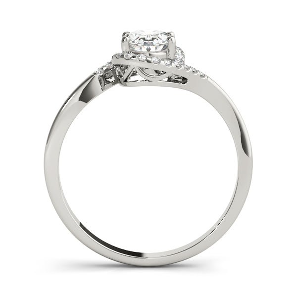 LUMEO Oval Halo Diamond Engagement Ring Side View in Platinum 