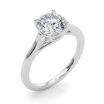 LUMEO Round Solitaire Diamond Engagement Ring Angle View in Platinum 