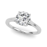 LUMEO Round Solitaire Diamond Engagement Ring Front View in Platinum 