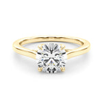 LUMEO Round Solitaire Diamond Engagement Ring Set in 18k Solid Yellow Gold 