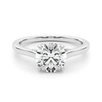 LUMEO Round Solitaire Diamond Engagement Ring Set in Platinum 