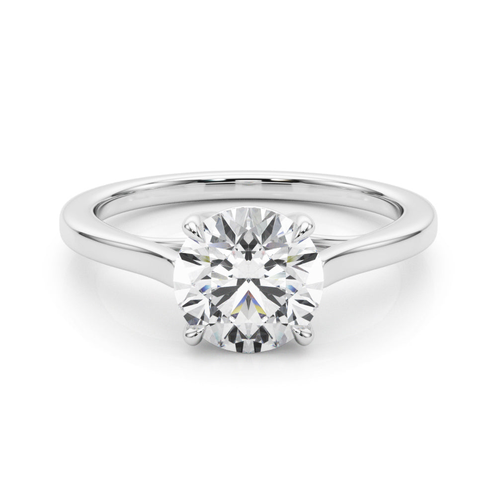 LUMEO Round Solitaire Diamond Engagement Ring Set in Platinum 