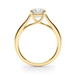 LUMEO Round Solitaire Diamond Engagement Ring Side View in 18k Solid Yellow Gold 