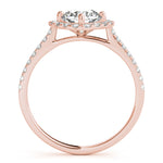 LUMEO Round Halo Diamond Engagement Ring Side View in 18k Solid Rose Gold 