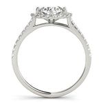 LUMEO Round Halo Diamond Engagement Ring Side View in Platinum 