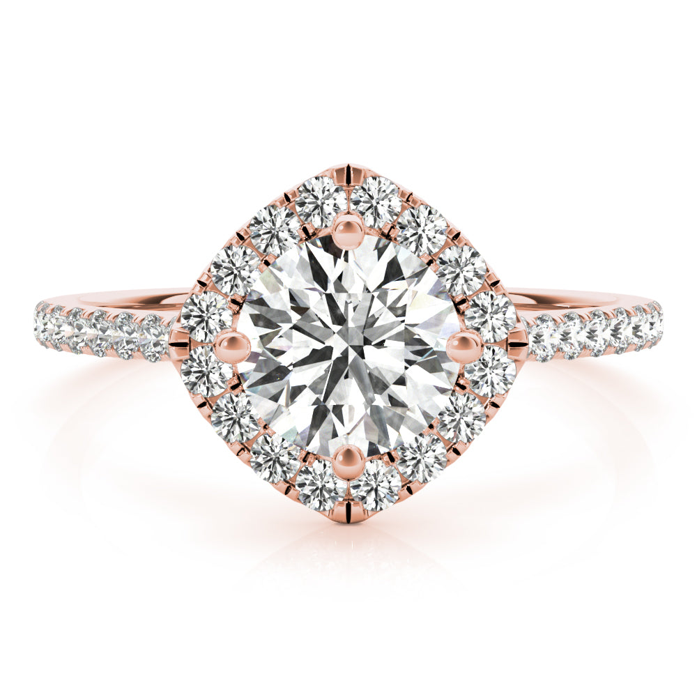LUMEO Round Halo Engagement Ring 
