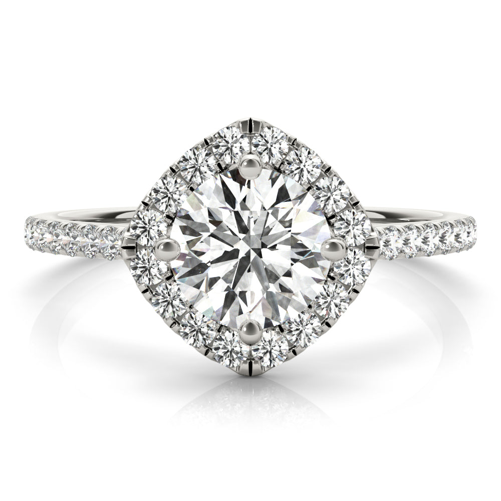 LUMEO Round Halo Engagement Ring 
