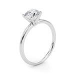 LUMEO Round Solitaire Diamond Engagement Ring Angle View in Platinum 