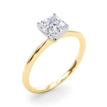 LUMEO Asscher Solitaire Diamond Engagement Ring Angle View in 18k Solid Yellow Gold 