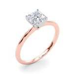 LUMEO Asscher Solitaire Diamond Engagement Ring Angle View in 18k Solid Rose Gold 