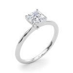 LUMEO Asscher Solitaire Diamond Engagement Ring Angle View in Platinum 