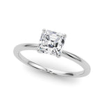 LUMEO Asscher Solitaire Diamond Engagement Ring Front View in Platinum 