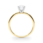 LUMEO Asscher Solitaire Diamond Engagement Ring Side View in 18k Solid Yellow Gold 
