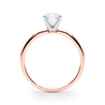 LUMEO Asscher Solitaire Diamond Engagement Ring Side View in 18k Solid Rose Gold 