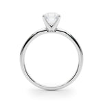 LUMEO Asscher Solitaire Diamond Engagement Ring Side View in Platinum 