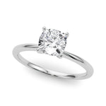 LUMEO Cushion Solitaire Diamond Engagement Ring Front View in Platinum 