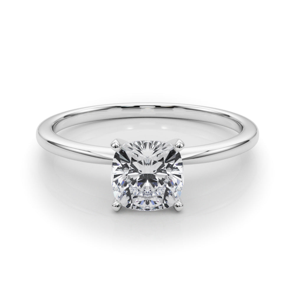 LUMEO Cushion Solitaire Diamond Engagement Ring Set in Platinum 
