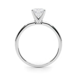 LUMEO Cushion Solitaire Diamond Engagement Ring Side View in Platinum 
