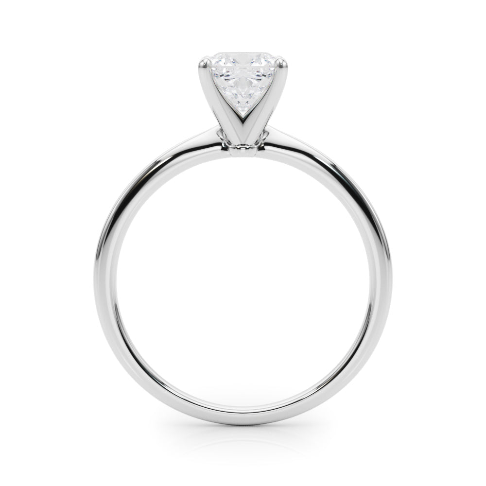 LUMEO Cushion Solitaire Diamond Engagement Ring Side View in Platinum 