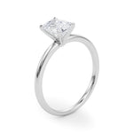 LUMEO Emerald Solitaire Diamond Engagement Ring Angle View in Platinum 