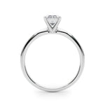 LUMEO Emerald Solitaire Diamond Engagement Ring Side View in Platinum 