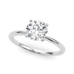 LUMEO Round Solitaire Diamond Engagement Ring Front View in Platinum 