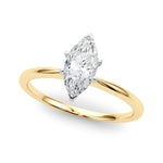 LUMEO Marquise Solitaire Diamond Engagement Ring Front View in 18k Solid Yellow Gold 