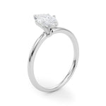 LUMEO Marquise Solitaire Diamond Engagement Ring Angle View in Platinum 
