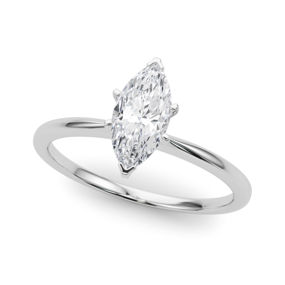 LUMEO Marquise Solitaire Diamond Engagement Ring Front View in Platinum 