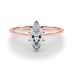 LUMEO Marquise Solitaire Diamond Engagement Ring Set in 18k Solid Rose Gold 