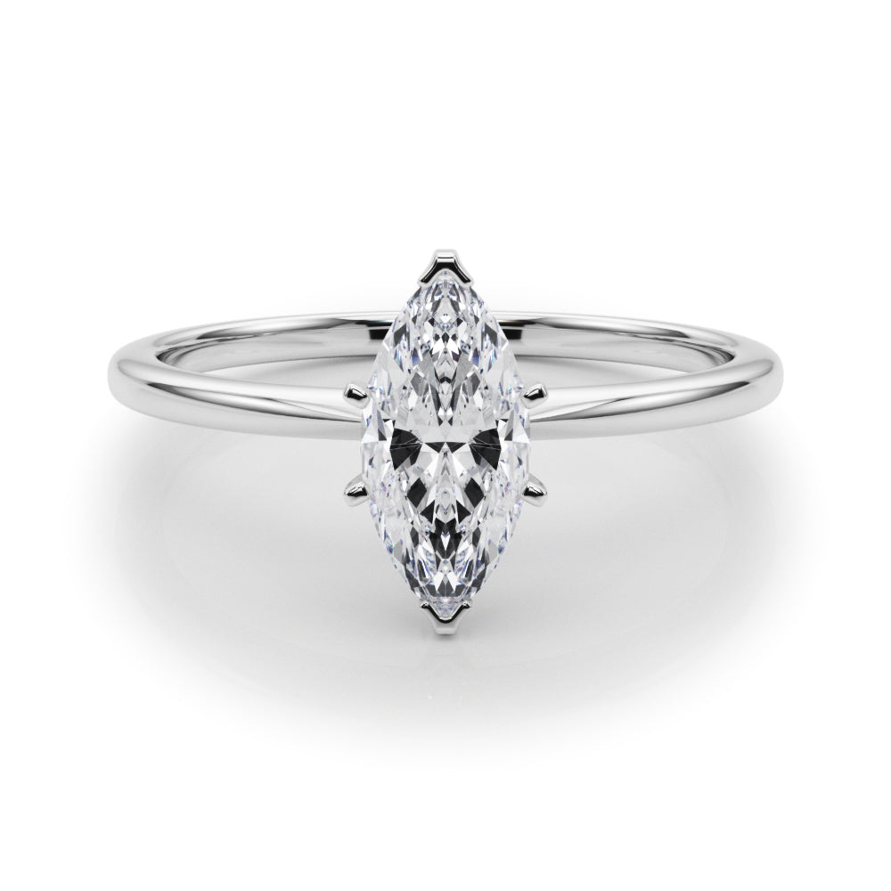 LUMEO Marquise Solitaire Diamond Engagement Ring Set in Platinum 