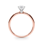 LUMEO Marquise Solitaire Diamond Engagement Ring Side View in 18k Solid Rose Gold 